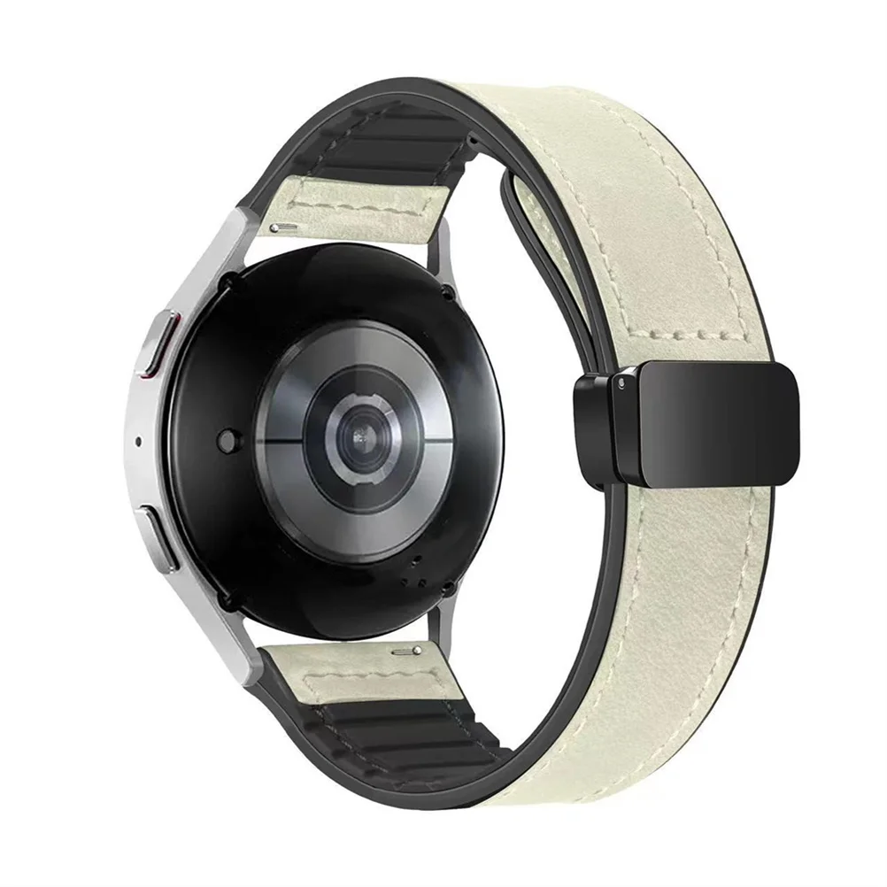 Elegant Magnetic Leather Silicone Strap - Premium 20/22mm Bracelet Band