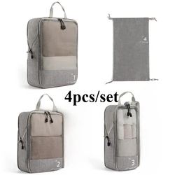 4 - Piece Travel Packing Cubes Set - Luggage Organizer Bags for Clothes and Accessories (GRAY)