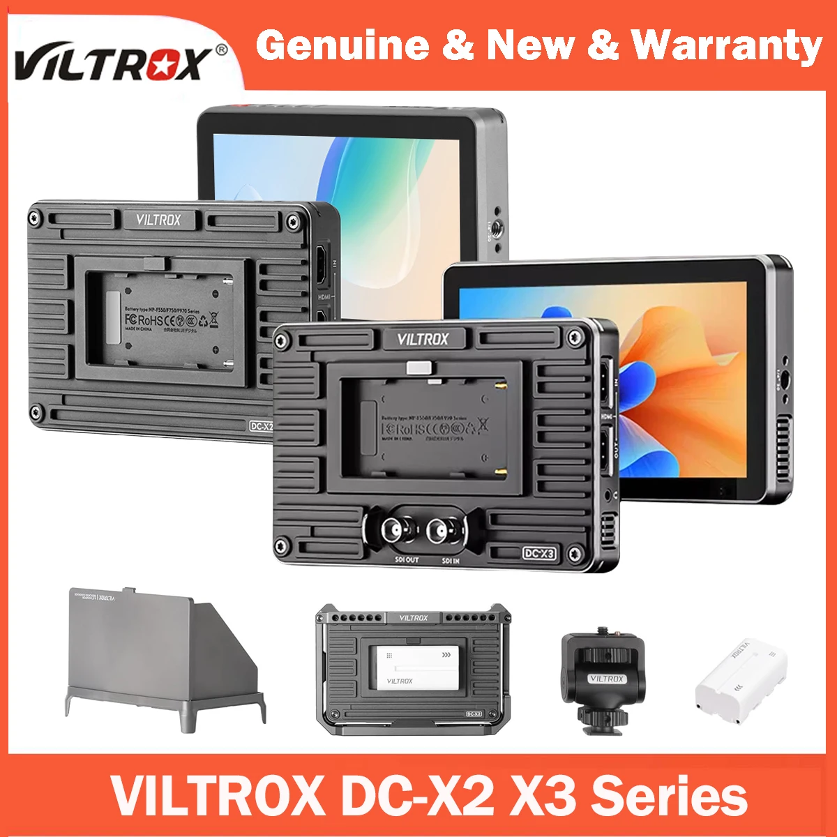 VILTROX DC-X2 X3 Series 2000Nits Video Field Camera Monitor Touch Screen 6 Inch FHD 1920x1080 4K HDMI/SDI On Camera Monitor