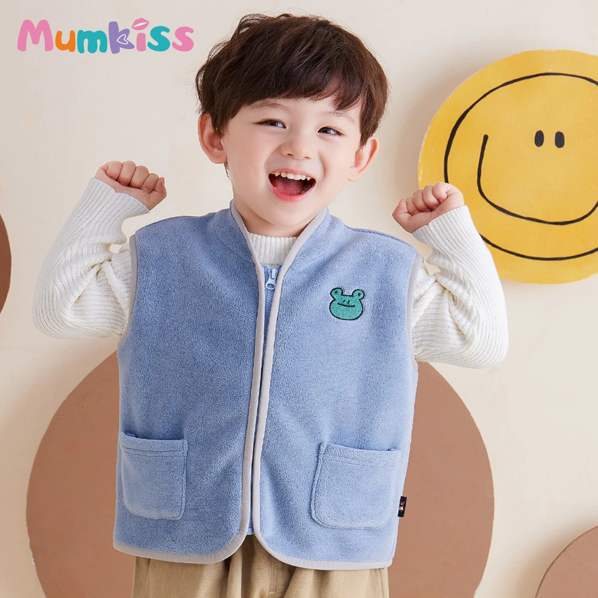 Mumkiss Children Vest Baby Waistcoat Spring And Autumn Warm