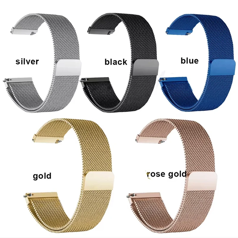 Elegant Magnetic Milanese Mesh Watch Strap - Versatile Metallic Shades