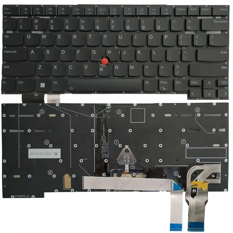 Teclado Retroiluminado dos Eua para Lenovo Thinkpad T14s Gen p1 Gen4 x1 Extreme Gen4 Inglês Preto Novo - Imagem 2