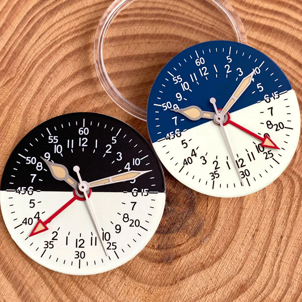 Half Luminous Face Two Tone 29mm Sterile Dial Arrow Hands Fit for NH34 ...