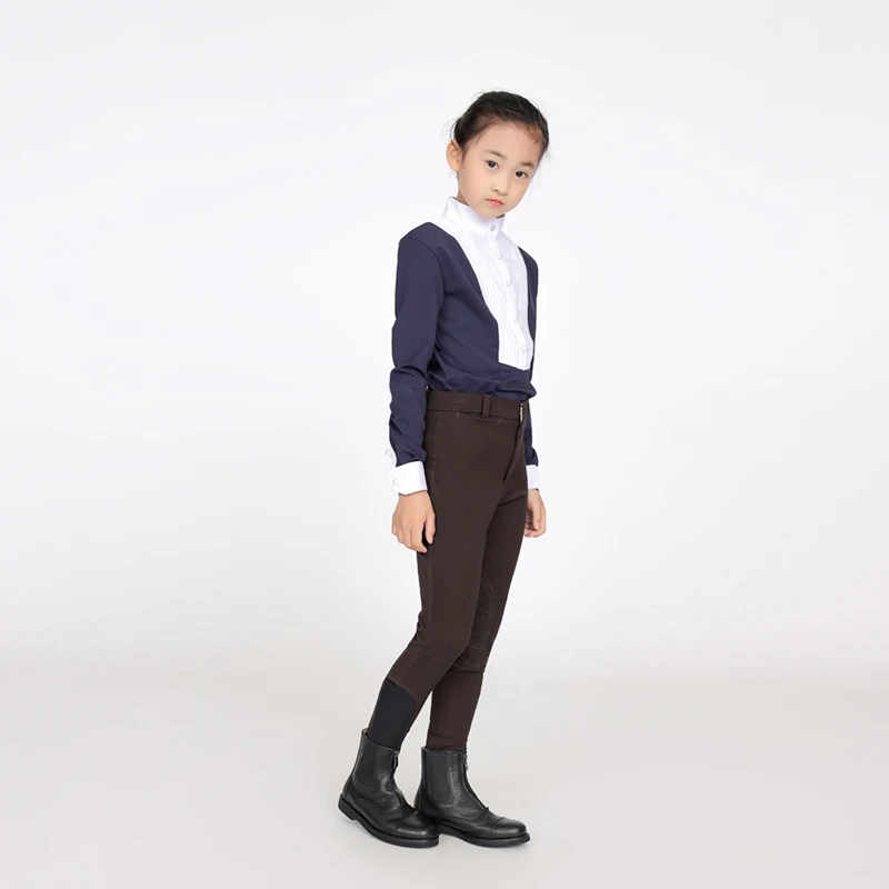 Children Half Silicone Horse Riding Pants Breeches Soft Breathable Four Way ElasticEquestrian pants Unisex Horse Riding 5