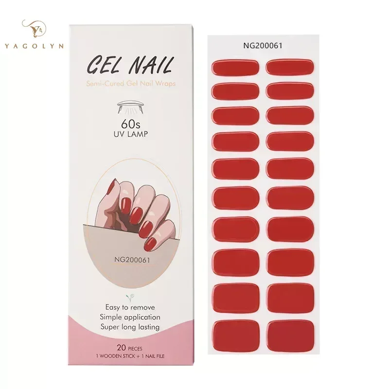 16/18/20Tips French Gel Nail Strips Patch Sliders Adhesive Waterproof Long Lasting Full Cover Gel Nail Stcikers UV Lamp Need 4