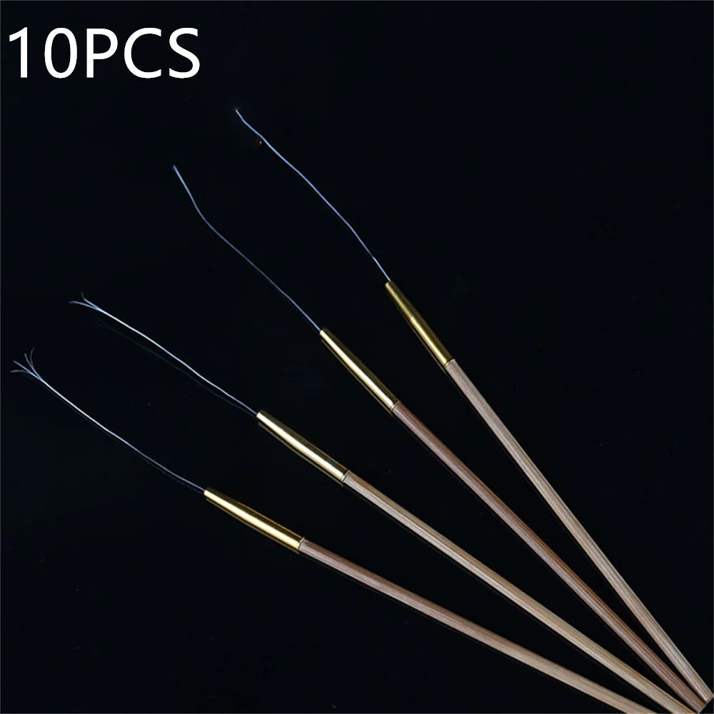 

10PCS Bamboo Handle Horsetail Ear Wax Pick Curette Earwax Removal Picker Earpick Cleaner Tool Kit For Kids Adults Message