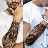 5PCS Wolf Lion Waterproof Temporary Tattoo Sticker Tiger Rose Flower Dragon Snake Skull Animal Body Art Arm Fake Tatoo Men Women 2