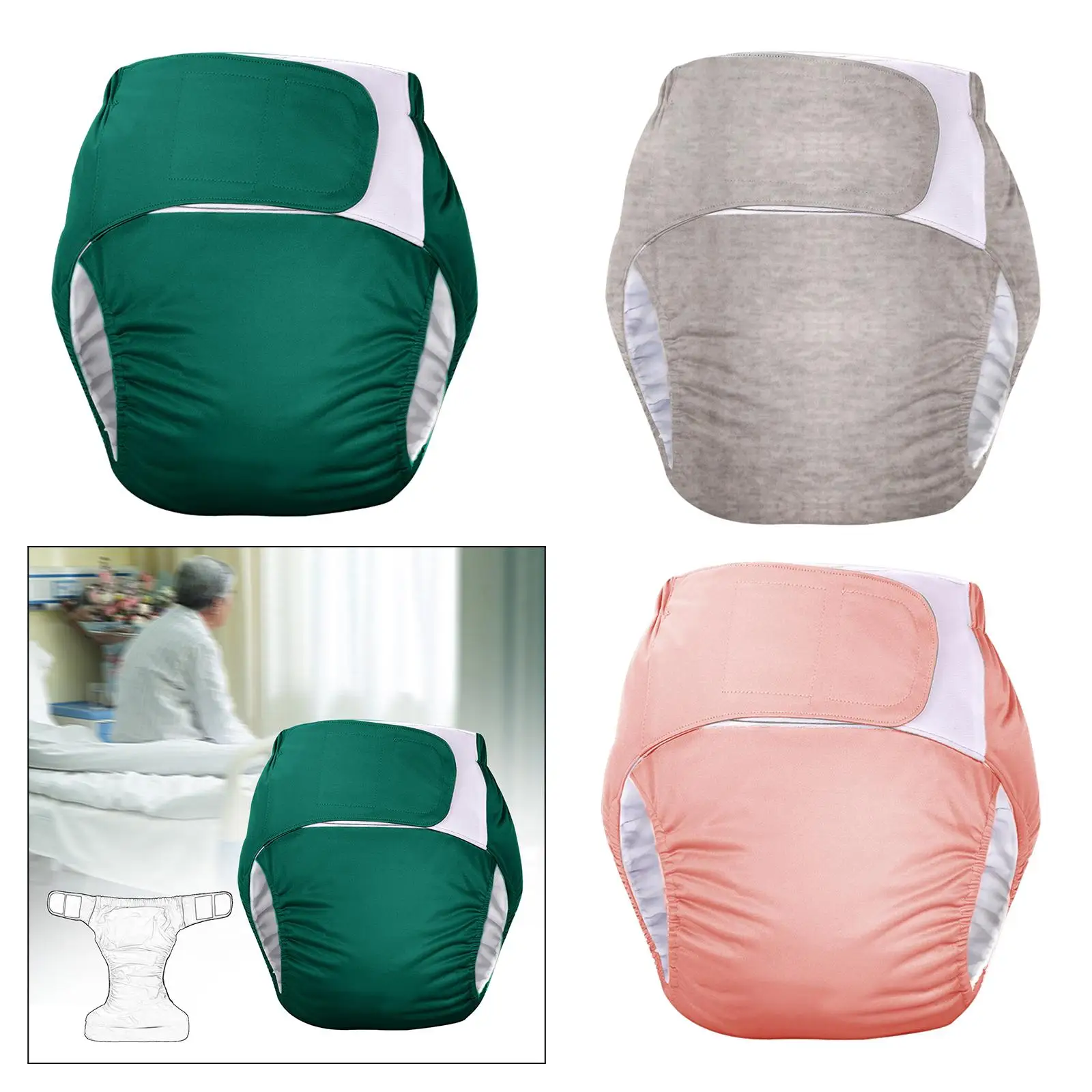 Reusable Adults Cloth Diapers Wraps Incontinence Underwear Sturdy Leak 6