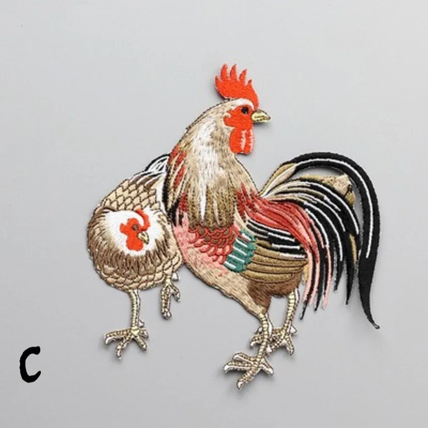 

Patches on Clothes Iron on Accessories Clothing Rooster Thermoadhesive Fusible Patch Applique Embroidered Dress Heat-Adhesive
