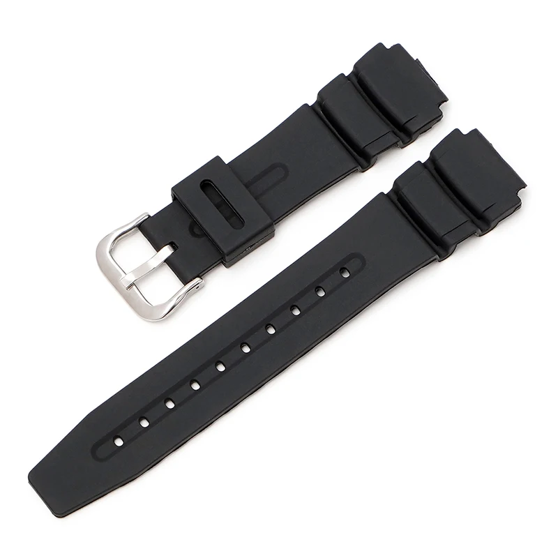 Durable & Comfortable 19mm Resin Rubber Watch Strap with Raised Ends