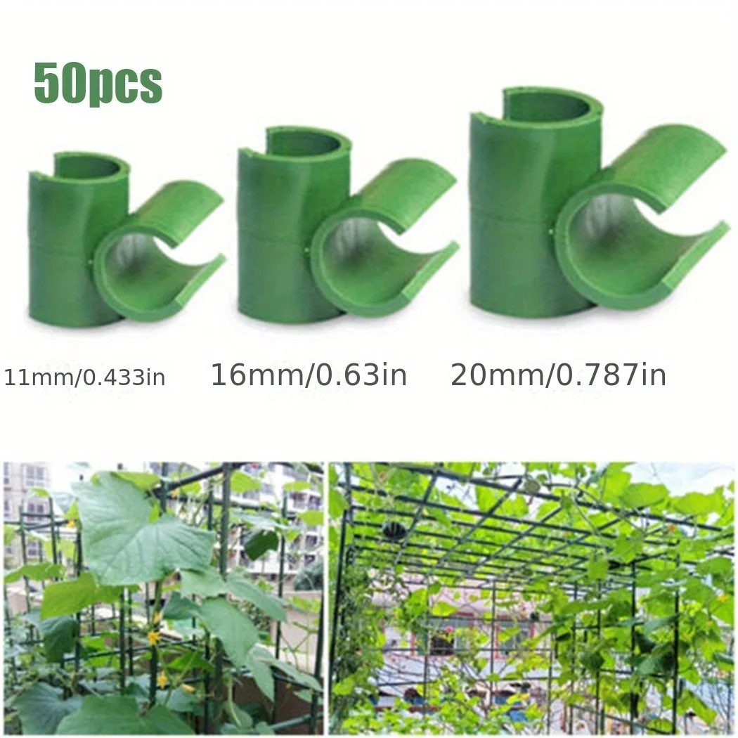 50pcs Support Trellis Connector Fixed Cross Clip Stake Clips Plant Grafting Garden Frame Rod Connector 8mm/11mm/16mm/20mm