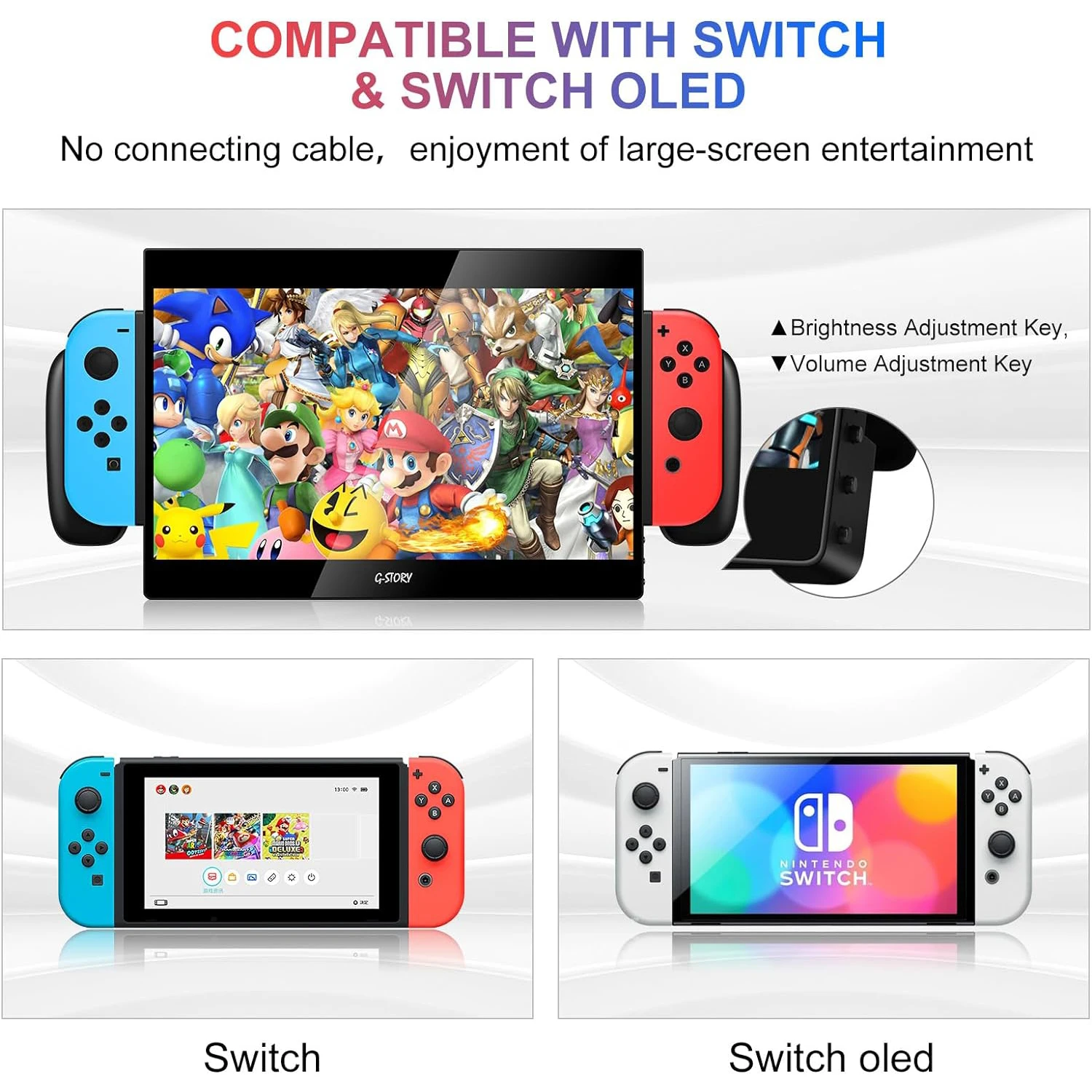 G story Monitor 1080P 60HZ Portable All-in-One Handheld Devices External Screen For Nintendo Switch OLED