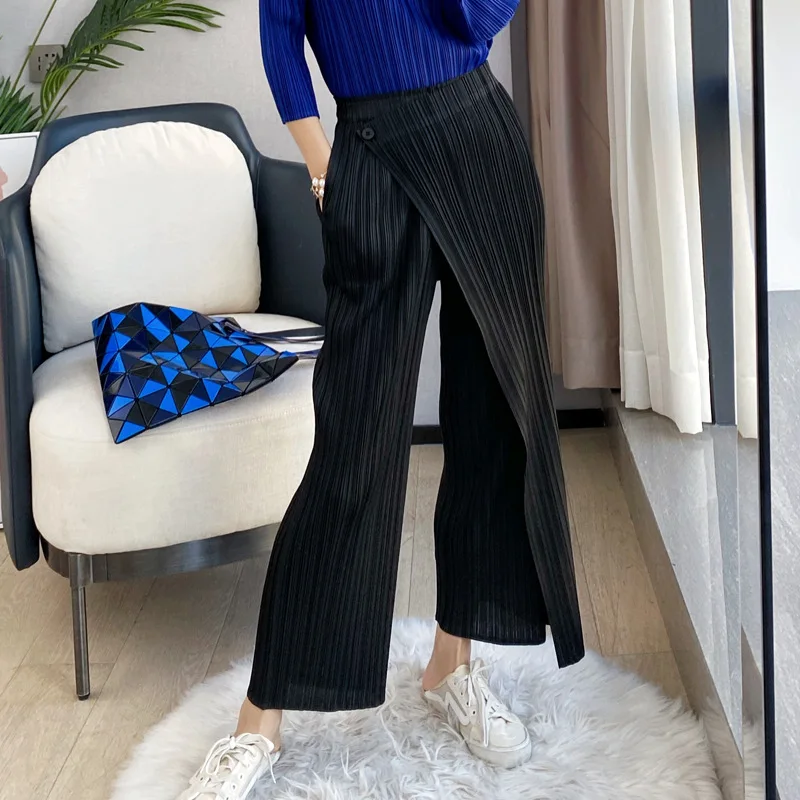 

Miyake pleated pants ninth pants summer thin pleated casual pants wide-leg pants suit pants women