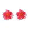 Boucles d'oreilles à fleurs transparentes en acrylique coloré pour femmes, grandes fleurs exagérées, accessoires bijoux de fête, 2025