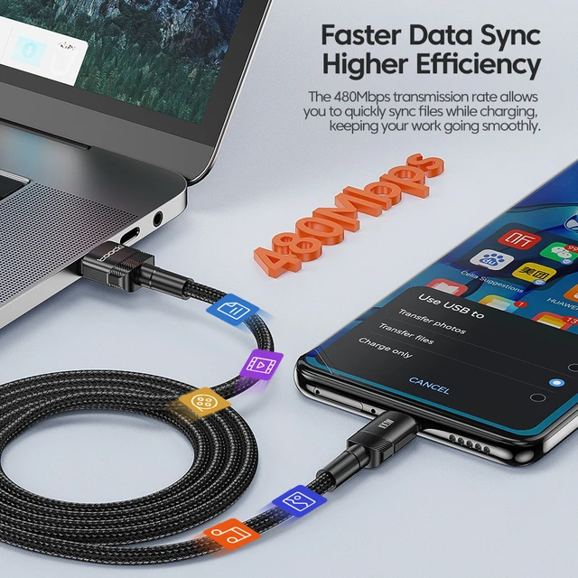 41019-a3dde7.jpg cable USB type-c 100W pour recharge rapide et transfert de données