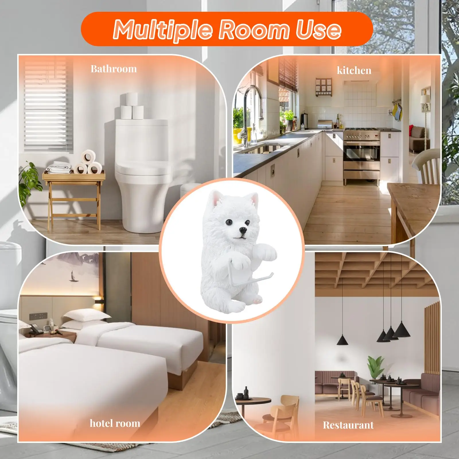 Toilet Paper Roll Holder Creative Toilet Tissue Holder Cartoon Animal Shape Tissue Wall Mounted Rack for Dining Room Toilet