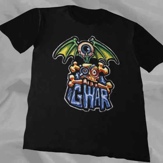 

Черная полноразмерная футболка GWAR Band с летающим глазным яблоком, концертный тур в стиле ретро