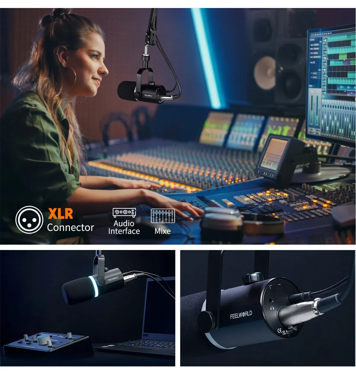 PM1 Dynamic Microphone for Podcasting Recording Gaming Live Streaming XLR/USB Dy