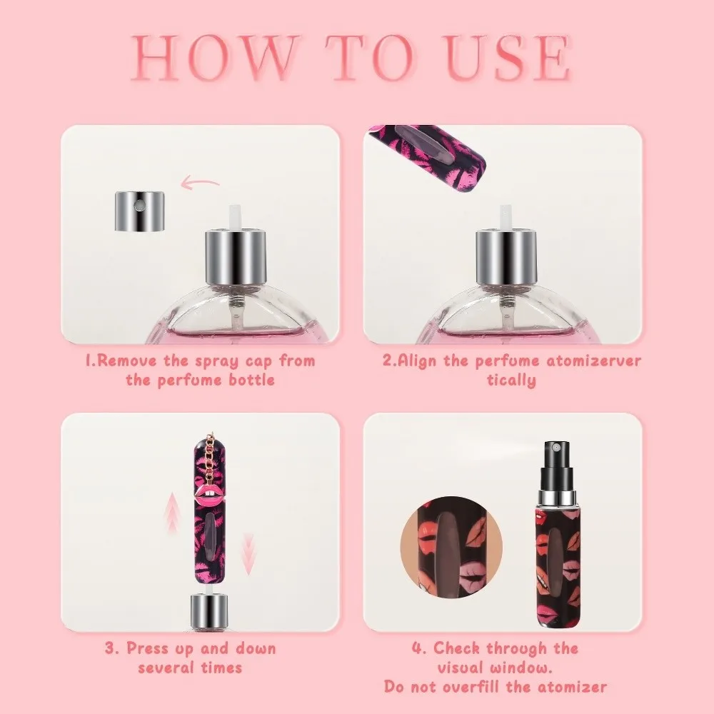 New 5ml Mini Perfume Bottle Empty Portable Empty Cosmetic Containers Storage Sprayer Refillable Spray Rotating Bottle