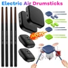 Air Drum with Drumsticks Sets Portable Electronic Virtual Air Drum Drumsticks Pedals Professional for Beginners Children Adults