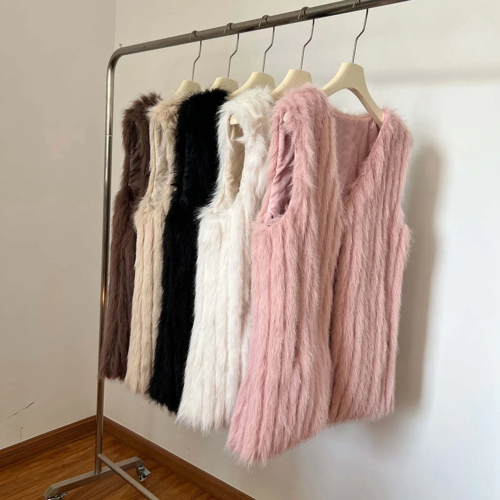 

Versatile Female Faux Fleece Jacket Waistcoat Elegant Outwear Warm Jackets Winter Soft Plush Casual Thick Fashion Women Vest