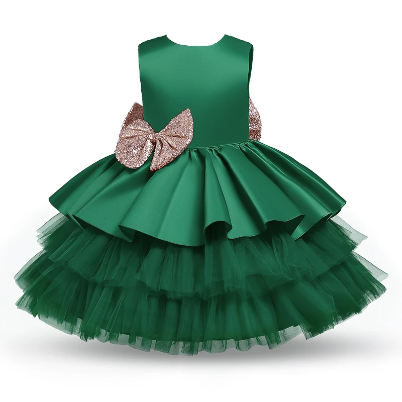 Kids Dress for Girls Christmas New Year Princess Eleagnt Party Tutu Prom Dresses Children Wedding Evening Bowknot Gown 1-5 Years girls dress princess costume kids clothes