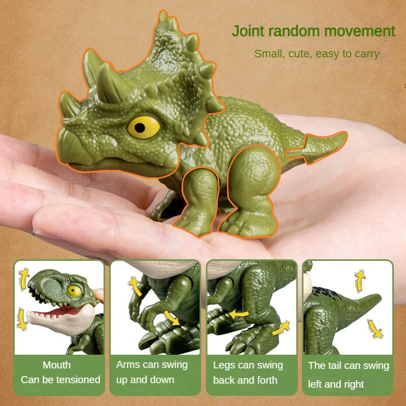 Jurassic Finger Biting Dinosaur Model Toys for Boys Triceratops Tyrannosaurus Ankylosaurus Tricky Interactive Animals Dino Toy 5