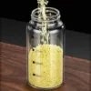 Glass Seasoning Jar With Scale 4 Outlets Spice jars Kitchen Chili Pepper Powder Sprinkling Jar Barbecue Salt Shaker Container 4