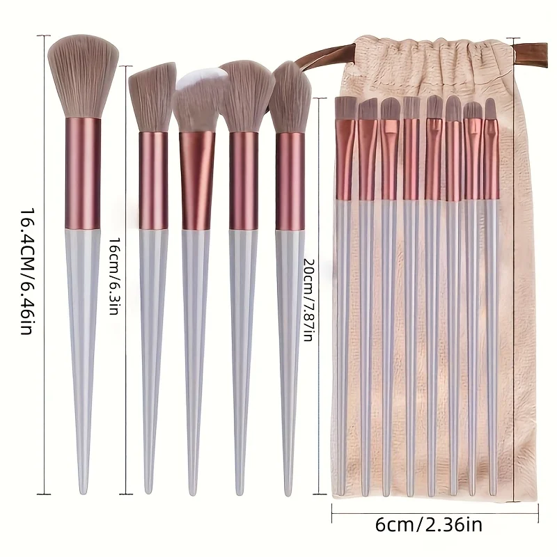 Vegan Makeup Brush Set Air Cushion Silk Bristles for Face