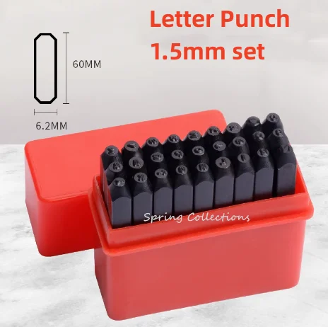 1set 1.5mm/2mm/2.5mm/3.0mm Carbon Steel Number Punch Letter Punch Hand Stamp Stamping Case Hand Tools