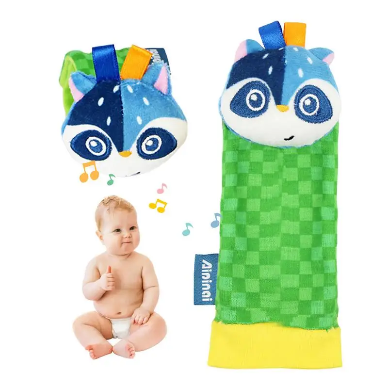 

Infant Rattle Toy Set 2pcs Animal Soft Strap & Socks Rattles Socks Rattle Wrist Bell Teether Sensory Toys Early Development
