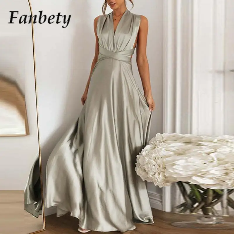 

Chic V-Neck Sleeveless Halter Crossed Lace-Up Dress Elegant Lady French Solid Color Dress Fashion Versatile Pleated Party Dress