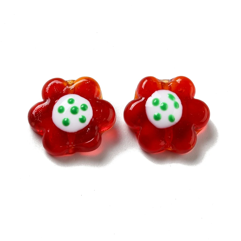 

Handmade Lampwork Flower Glass Beads Lovely Floral Lampwork Beads for Jewelry Necklace Bracelet Earrings DIY Gifts Decor 20Pcs