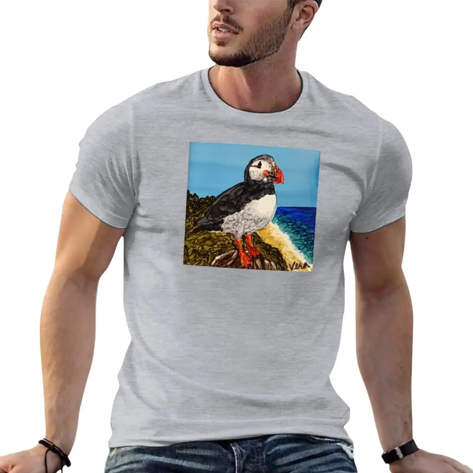

Jamie the Happy Perky Puffin T-Shirt summer clothes sweat shirt boys animal print shirt t shirts for men graphic