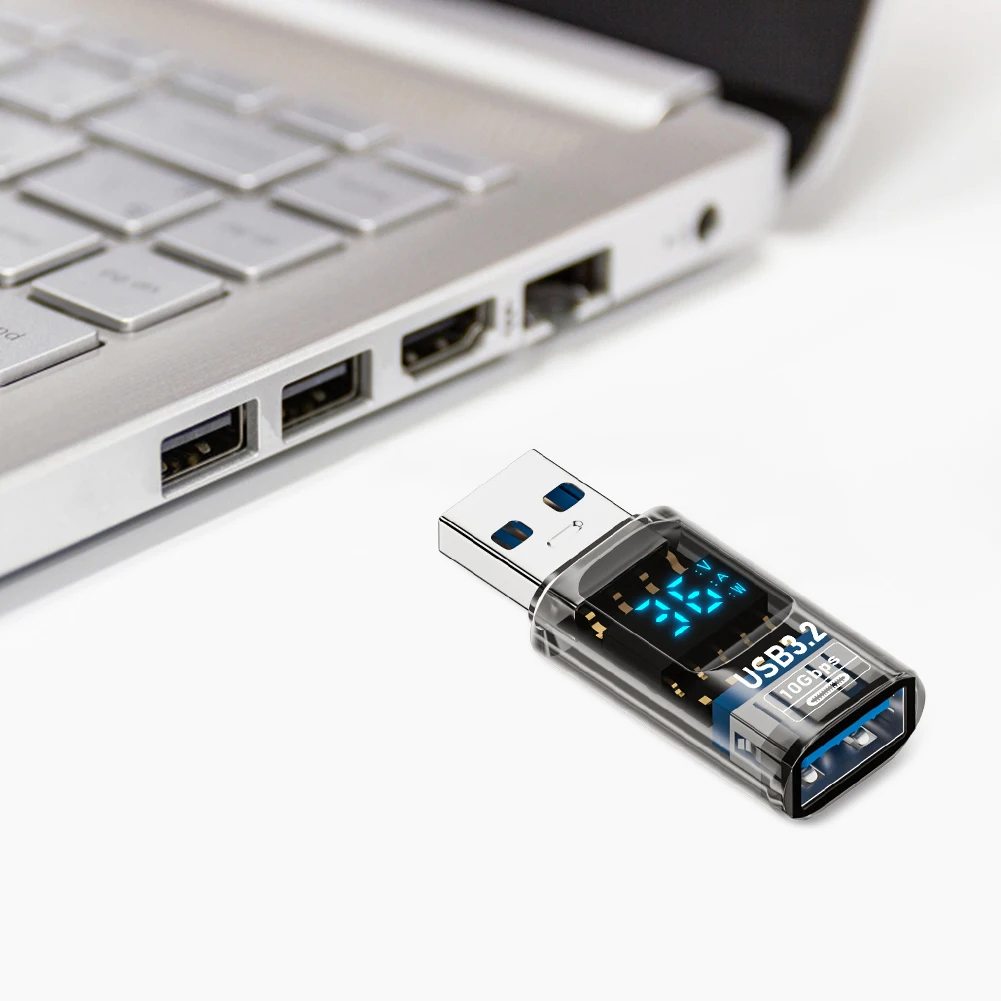디지털 LED 디스플레이 USB-C 연장기 10Gbps Type-C USB 확장 어댑터 60W 휴대폰 노트북 태블릿용 범용