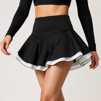 2026 Luxury Fake Two Piece Color blocked Sports Skirt - Women's Anti slip Belt Pants Yoga Skirt - Running Fitness Skirt