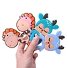 TYRY.HU 1Pc Baby Silicone Teether BPA Free Cartoon Frog Deer Teething Necklace Pendant Nursing Teeth Gift Baby Silicone Teether 2