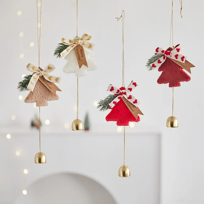1PC Christmas Bell Ornaments Set Hanging Bells For Tree Door Car Wind Chime Outdoor Indoor Holiday Decorations Festive Gift