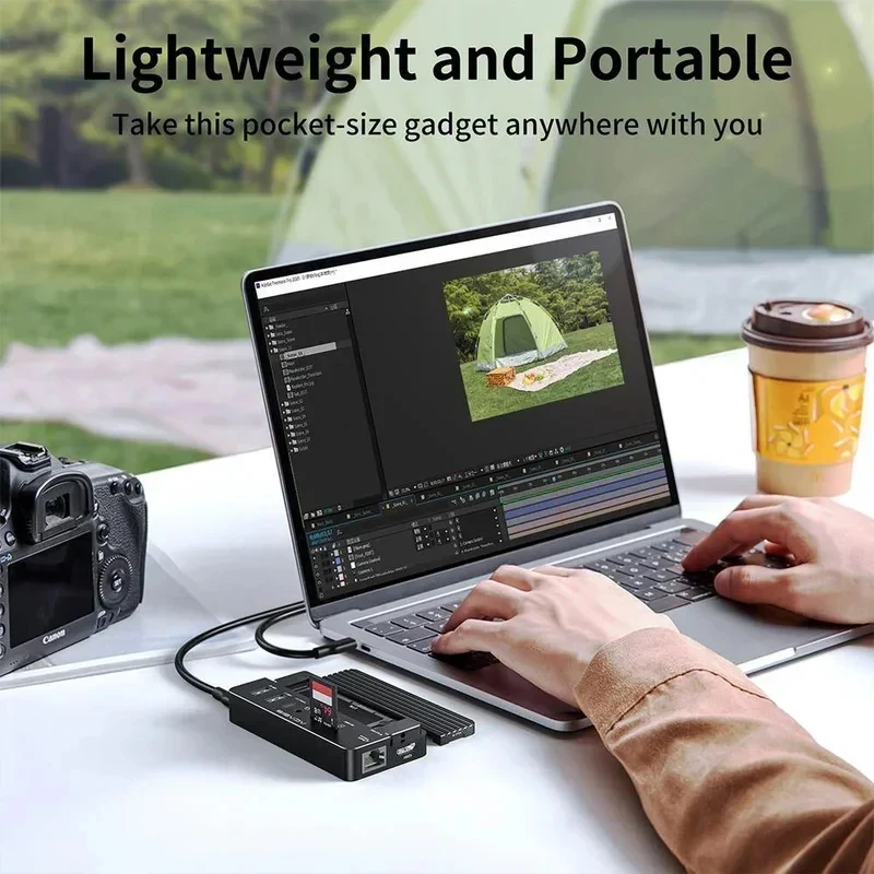 ACASIS 10-in-1 USB C 도킹 스테이션 10Gbps M.2 NVMe SSD 인클로저용 4K@60Hz HDMI 100W PD RJ45 기가비트 이더넷 TF/SD for Mac