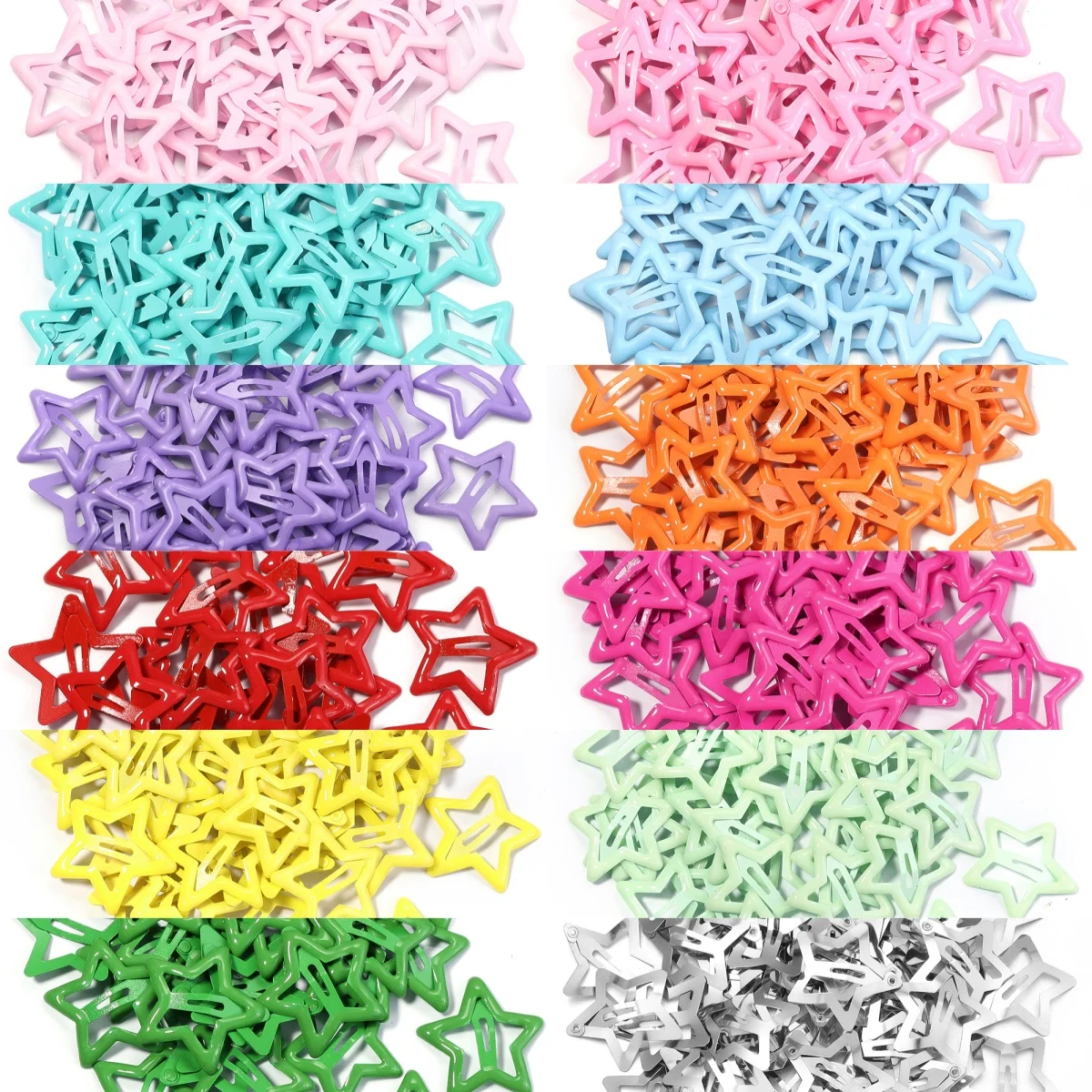 50 teile/los Metall Bunte Kinder BB Haar Clips Y2K Stern Haar Clips Für Gebrochenes Haar Clip Pony Haar Clip Mädchen Y2K stil Haar Clips