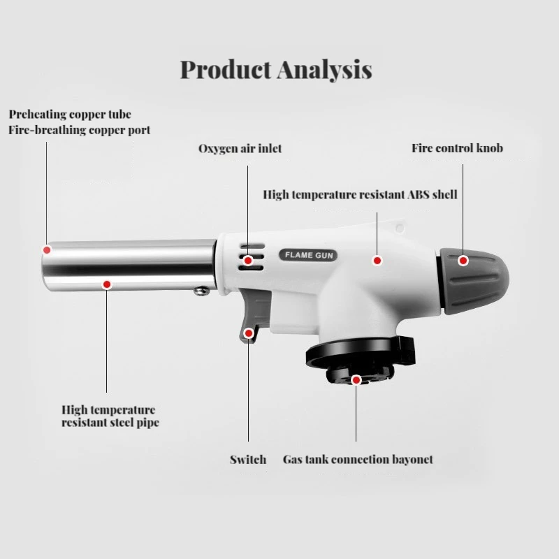 Gas Torch Welding Torch Butane Torch Gas Burner AutoIgnition Flame Torch for BBQ Camping Cooking