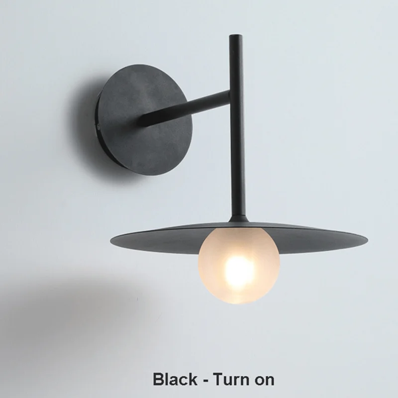 

Nordic Modern Background Wall Lamp Creative Design Flying Saucer Decoration Lighting Staircase Aisle Bedroom Bedside Sconces