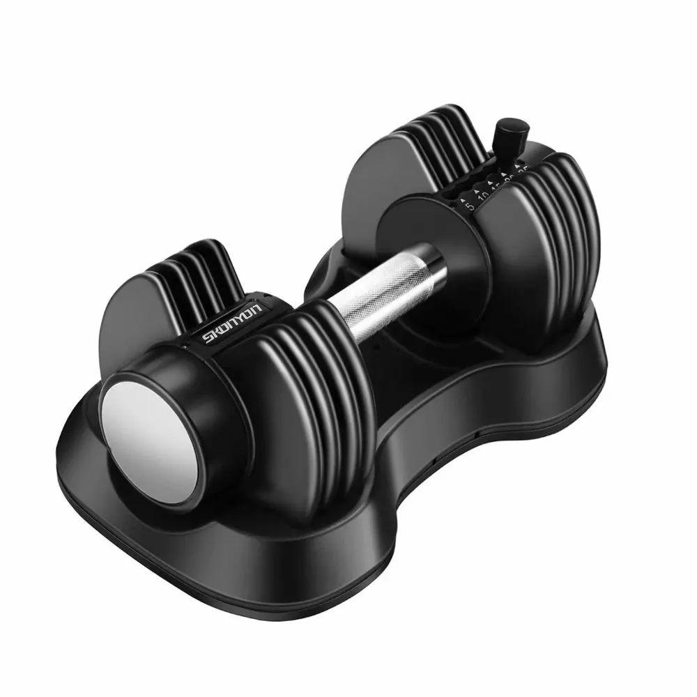 

Adjustable Dumbbell 25 lbs with Fast Automatic Adjustable and Weight Plate for Gym and Home, Single