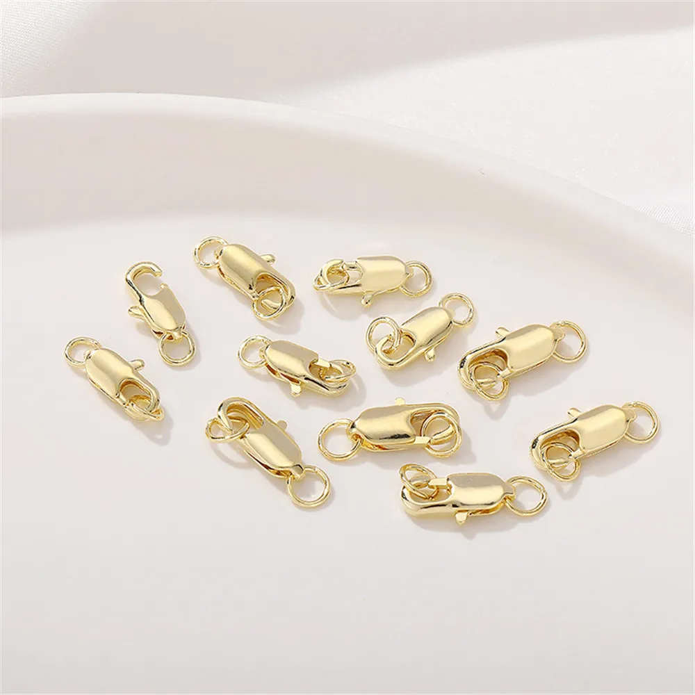 

14K Gold Pack Colorful Fish Tail Spring Lobster Clasps DIY Bracelet Necklace Connection Buckle Material First Jewelry Accessorie