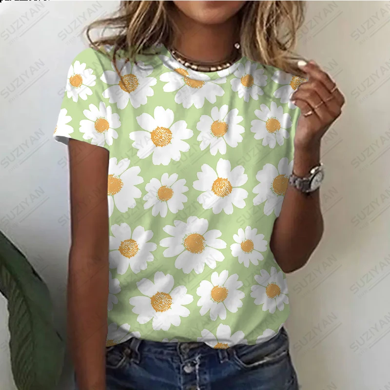 

Women's T-shirt 3D Printing Summer New Girls' Temperament Women's T-shirt Extra Large Top 2023 Fashion Pullover Comfortable
