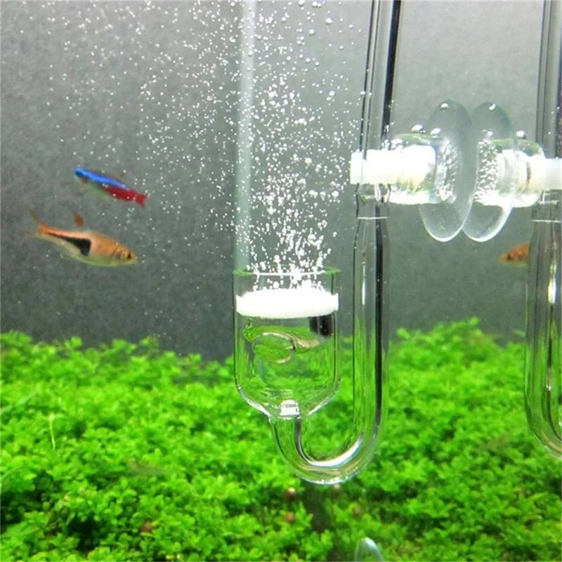 Aquarium CO2 Diffuser 4 In 1 Set Carbon Dioxide Atomizer Check Valve U Shaped Connector Suction Cup for Fish Tank Planted Supply