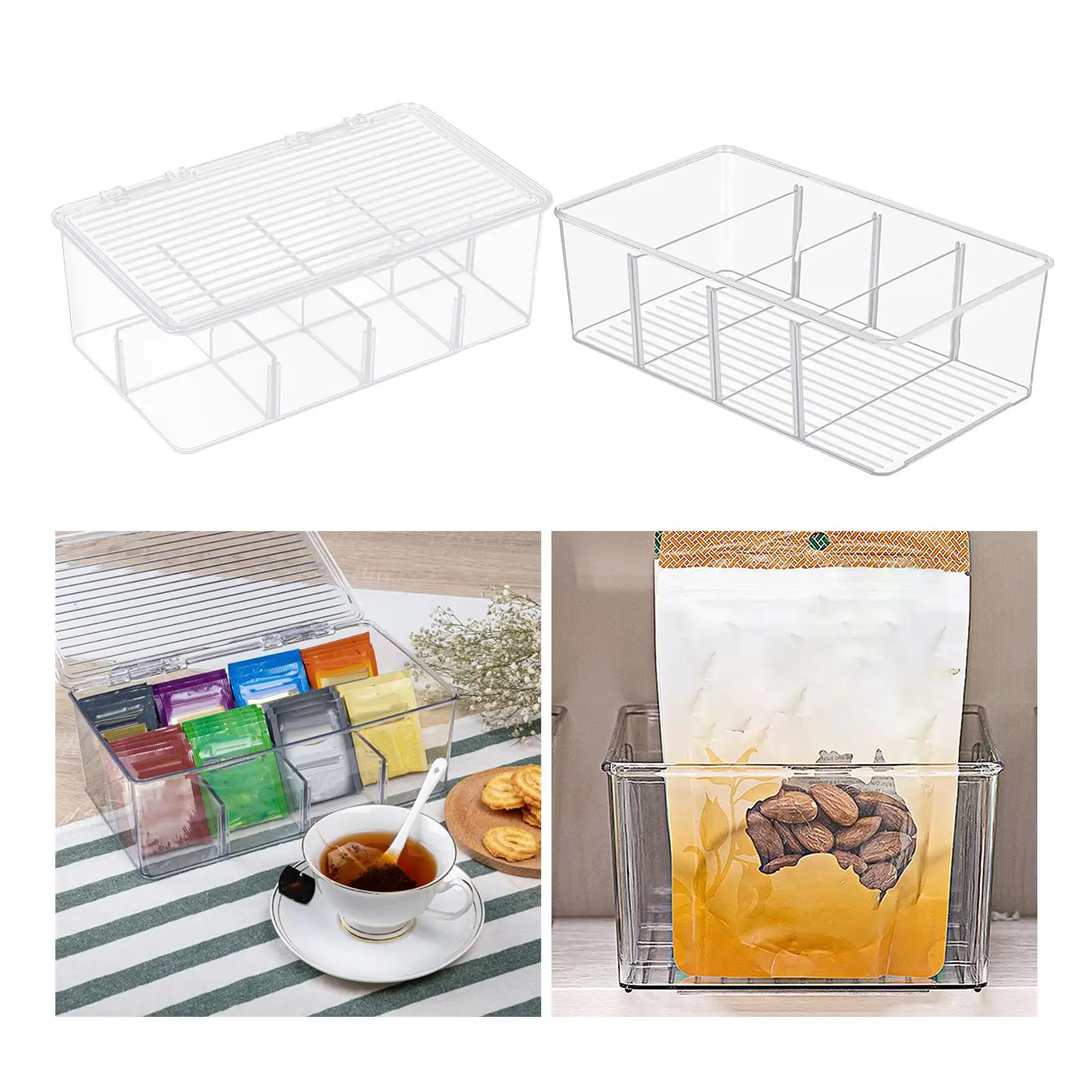 Tea Box Organizer with Dividers Tea Storage Organizer tea Storage