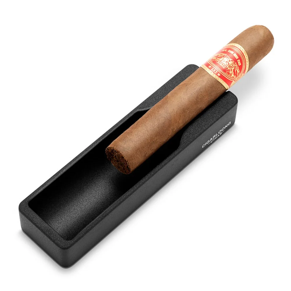 CIGARLOOONG Lightweight Travel Portable Cigar Ashtray Zinc Alloy Material Cigar Holder Tray Cigar Extinguisher Cigar Accessories 4