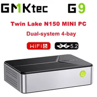 GMKtec G9 Twin Lake N150 Dual-system 4-bay NAS Mini PC DDR5 12GB on Board 64GB EMMC M.2 2280 SSD Dual 2.5G Lan WIFI 6 BT5.2 1