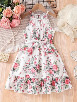 Romantic Floral Halter Dress 1